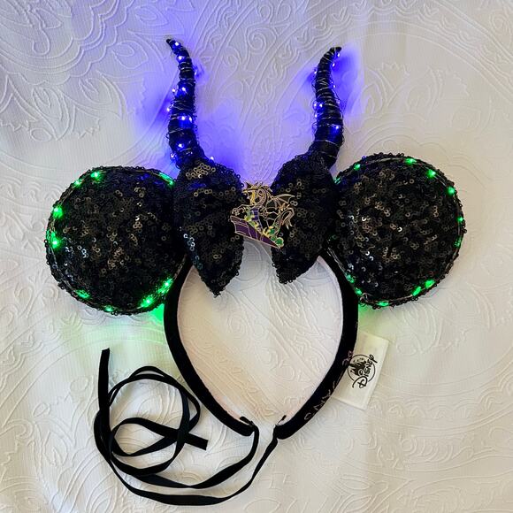 Disney Villains Light Up Maleficent Ears Horns Headband - Custom Made - Picture 1 of 7